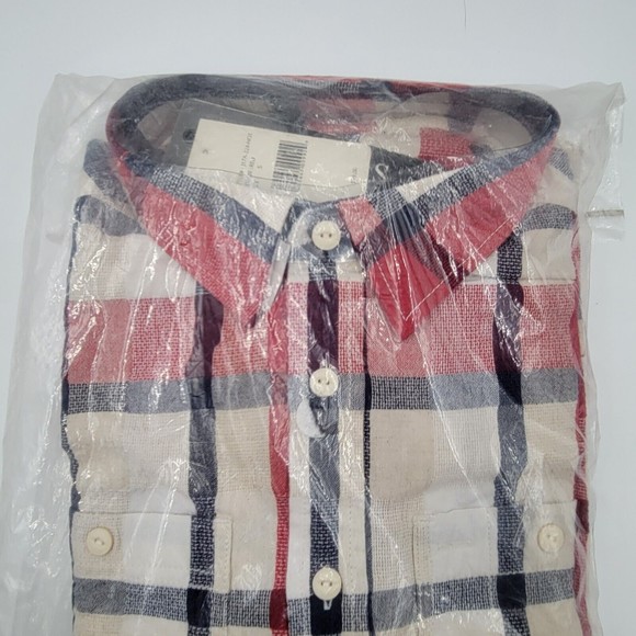 Jachs New York Men's Size Small Flannel Shirt Plaid Red Long Sleeve Button Down - Picture 3 of 14